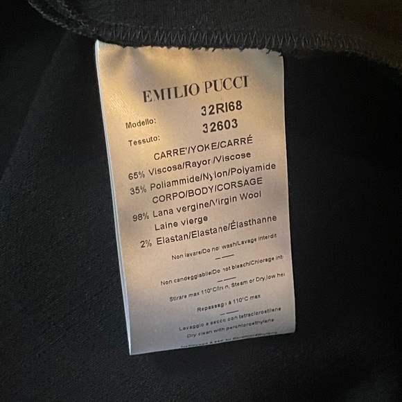 Emilio Pucci Sheath Dress Black Lace Embellishment Sleeveless Exposed Zip Back 6 - Picture 9 of 10